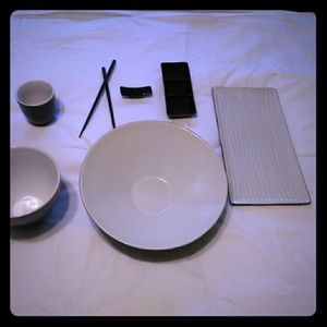 Black and White Asian dinnerware set